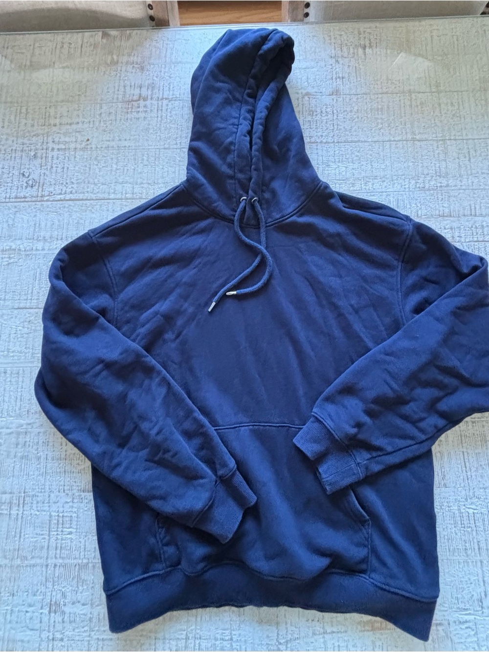 Men's Navy Blue Hooded Pullover Sweatshirt